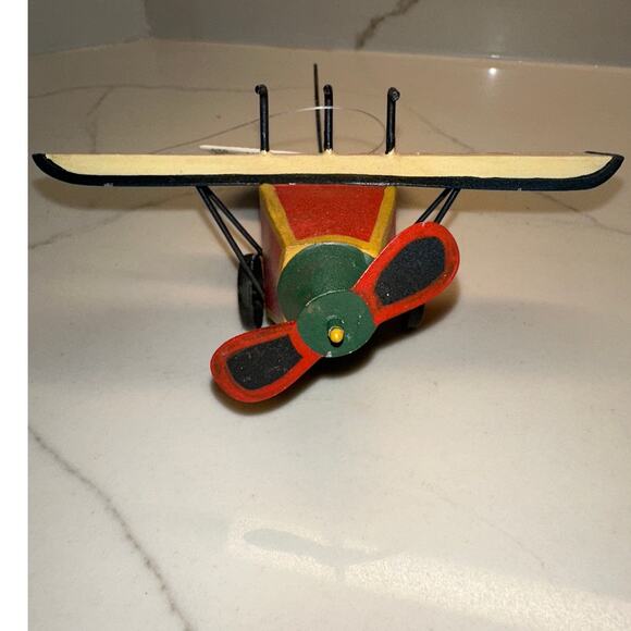 New Decorative Vintage Metal Airplane 6” Ornament SANTA & CO - Picture 7 of 7